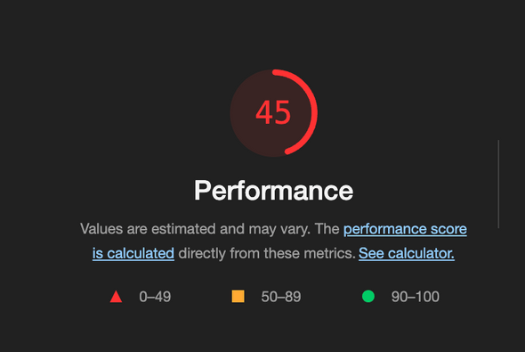 Before Optimization Performance